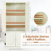 Freestanding Floor Cabinet Wooden Storage Organizer Chest with Adjustable Shelf