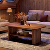 Solid Wood Coffee Table for Living Room, 47.24" Rectangle Center Table for Home