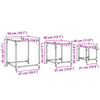 Nesting Coffee Tables 3 pcs with Transparent Glass Steel O3A0