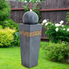 Electric Garden Water Feature Fountain with 6 LED Lights Outdoor Statue Decor
