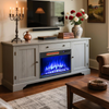 Electric Fireplace Heater Flame Effect Remote Freestanding Black With Timer LED