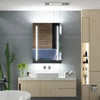 LED Illuminated Bathroom Mirror Cabinet Matte Black Aluminum Tokvon® Rivulet