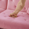 Modern Sofa Bed 2 Seater Click Clack Settee Recliner Couch with Metal Legs Pink