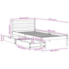 Bed Frame with Drawers 90x190 Solid Wood Pine Z1C3