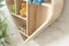 Wooden Heart Shaped Floating Wall Shelf Natural Hanging Display Unit Storage