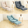 Ergonomic Recliner Chair Lounger Armchair Sleeper Chair w/ Footstool