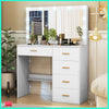 Vanity Dressing Table Makeup Desk With 5 Drawers Hollywood LED Lighted Mirror