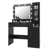 2 in1 Dressing Table with LED Lights Mirror 5 Drawers Socket Vanity Make up Desk