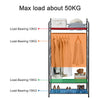Metal Clothing Rack Hanging Rail Open Wardrobe Coat Stand with Shelves