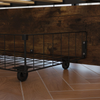 Bed Frame Double Storage Headboard 4 Drawer Platform Metal Wood Rustic Brown