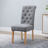 2/4/6x Fabric Button Tufted Dining Chairs Upholstered Kitchen Dining Room Grey