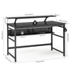 Mondeer 120cm Computer Desk with 2 Storage Shelves Removable Monitor Stand Black
