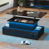 Coffee Table With Storage Lift Top 4 Drawers Wooden Living Room Furniture Black