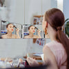 3 Way Mirror System 360° For Self Hair Cut DIY Tool 3-Colour Dimmable LED Light