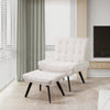 Boucle Lazy Chair with Footstool Relax Lounge Chair Accent Armchair Sofa Chair