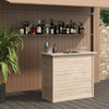125*110cm Wooden Garden Cocktail Bar Home Bar Table Pub Counter Reception Desk