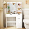 Vanity Set Desk with Dimmable LED Light Mirror,4 Drawers Dressing Table White