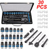Heavy Duty 1/2" Ratchet Wrench Socket Set 8-32mm Metric Extension Bar Metal Case