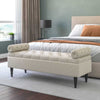 Linen Ottoman Storage Box Blanket Toy Box Armrest Pillow Seating Footstool Chair