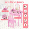 Kids Vanity Set Makeup Beauty Dressing Table w/ Lighted Mirror-Pink