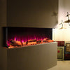 Electric 3 Sided Media Fire 50 inch Insert LED Fireplace Panoramic Space Heater