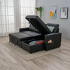 New 3 Seater Pull-Out Reversible Chaise Sofa Bed with Storage, Faux Leather