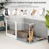 6 Panels Acrylic Dog Playpen Fence Deep Pet Whelping Box Lockable Enclosure Bed