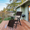 Adjustable Folding Reclining Rattan Chair Portable Chaise Lounge Chair