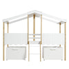 Wooden House Bed with Storage Drawers for Kids 3 FT Single Tree House Canopy Bed
