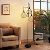 Industrial Floor Lamp Standing Lamp with Wire Cage Lampshade for Living Room