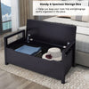 Wood Shoe Changing Bench 2 in 1 Entryway Shoe Storage Bench Flip-up Padded Seat