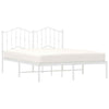 Metal Bed Frame with Headboard White 140x200 cm