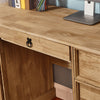 Solid Pine Computer Desk Home Office Table with 1 Door 3 Drawers Storage Waxed