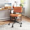 Adjustable 360° Swivel Computer Chair Desk Chair w/Lumbar Support-Brown
