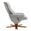 Swivel Recliner Chair Grey Linen Fabric Armchair Office Lounge Sofa w/Footstool