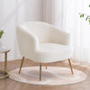 White Living Room Modern Accent Teddy Velvet Single Sofa Upholstered Armchair