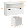 Kids Toy Storage Organizer 3-Drawer Toy Chest Toy Cube Shelf w/Large Open Shelf