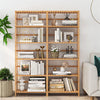 6 Tier Bamboo Bookshelf Bathroom Kitchen Storage Rack W/ Adjustable Shelf