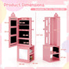 3-in-1 Jewelry Storage Organizer with Full Length Dress-up Mirror-Pink