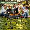 Large Oil Drum Charcoal BBQ Grill Barbecue Smoker Rack Portable Wheels Stand