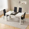 Modern High Gloss 150×80cm White+Black Dining Table for 4-6 Wooden Kitchen Table