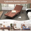 Portable Folding Guest Bed Adjustable Single Sleeper Bed w/ Mattress & Wheels