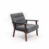 New Accent Chair Wood Frame with Cushion Balck Wide Seat Armchair