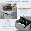 Bathroom Storage Cabinet with 4 Drawers Freestanding Organizer Grey