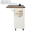 Kitchen Island Rolling Kitchen Trolley Cart With Worktop Storage Cabinet White