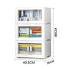 3X Stackable Storage Boxes Container Bookcase Organizer Folding with Double Door