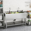 Commercial Sink Stainless Steel Freestand Kitchen Sink 120cm Single Bowl Drainer