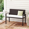 Metal Frame Outdoor Chair with Backrest & Armrests-White