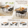 5-Piece Dining Table Set Industrial Rectangular Kitchen Table-Coffee