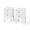 Wooden Bedside Cabinet Table Nitghtstands Set of 2 w/ Storage Drawer Cupboard